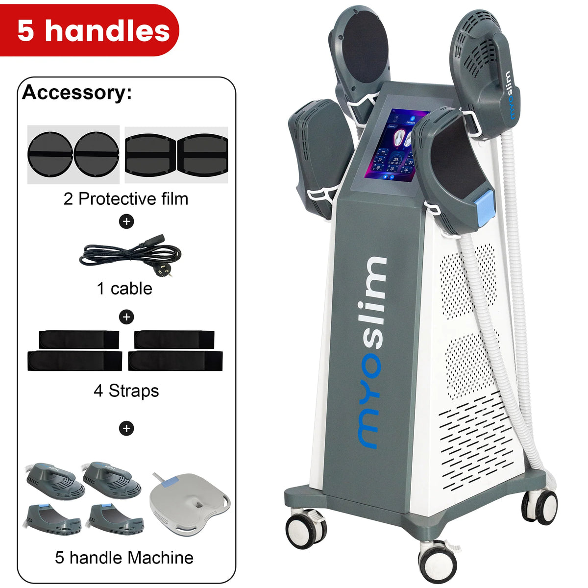 Máquina de Escultura Corporal MYOslim 6500W EMS - Terapia Electromagnética para Adelgazar Grasa y Estimular Músculos para Fitness y Moldeamiento Corporal