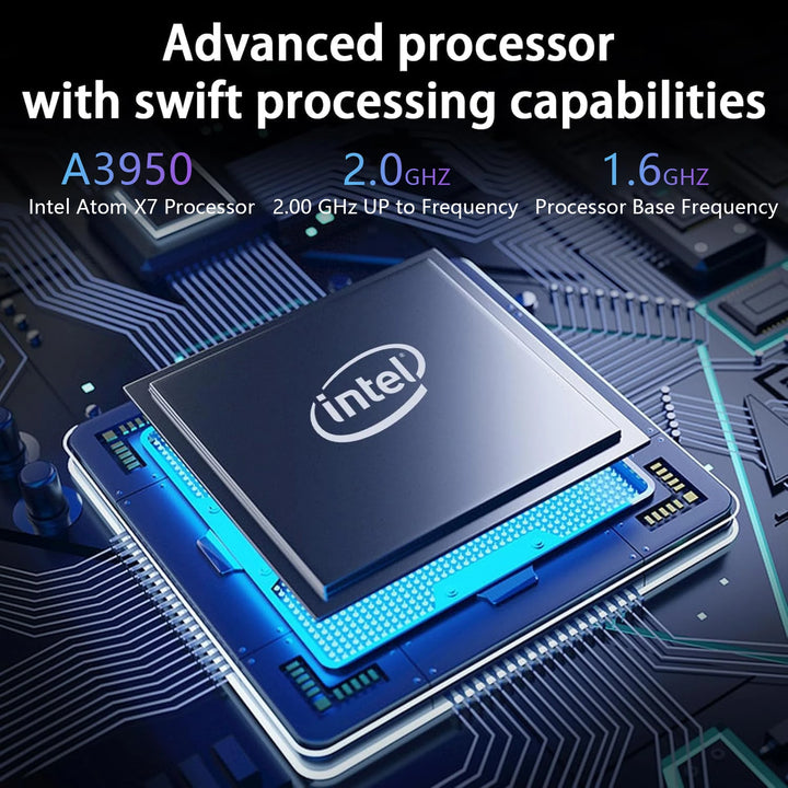 Portátil FUCHU 2026 Intel Atom X7 A3950 12GB RAM 1TB 2TB SSD 14.1 Pulgadas Ultra Delgado Ordenador Windows 11 Pro PC para Juegos, Oficina, Estudio y Negocios