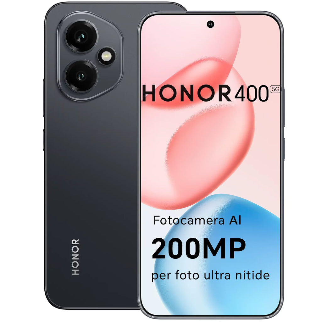 Versión europea del smartphone HONOR 400 5G, Snapdragon 7 Gen 3, cámara con IA de 200 MP, pantalla AMOLED de 6,55'', 5300 mAh, SuperCharge de 66 W