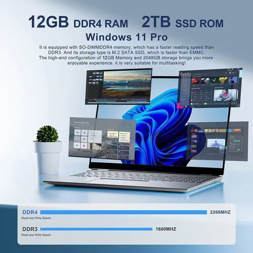 NUEVA Laptop 2026 Windows 11 Intel ATOM X7 A3950 12GB RAM 512GB 1TB SSD 1920*1080 Computadora PC para Oficina y Estudio