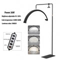 Luz de Relleno LED de Media Luna 3000K-6000K, Lámpara de Luna para Fotografía, Luz de Relleno para Extensiones de Pestañas, Lámparas de Pie de Belleza