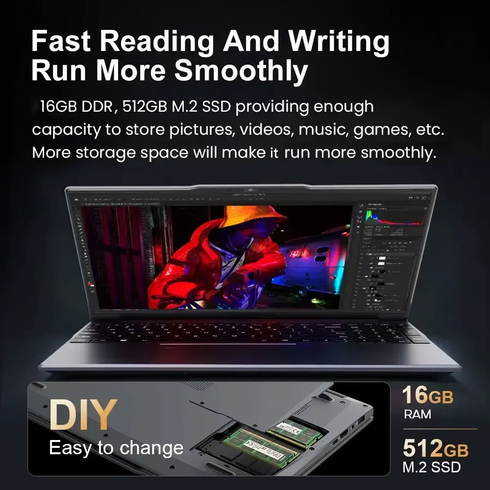 Portátil Intel de 15.6 pulgadas con Windows 11 Pro, I9, para oficina y juegos, Intel Core I9-10980HK, 16GB de RAM, 1TB/2TB SSD, desbloqueo por huella dactilar, teclado retroiluminado.