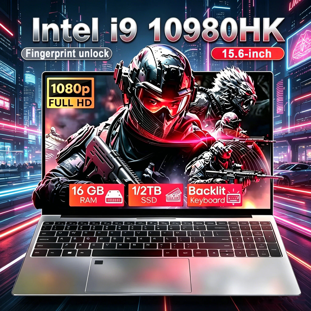 Portátil de 15.6 pulgadas Intel Core I9 10980HK, computadora portátil con 16GB de RAM, 1TB SSD, portátil para juegos, 1920*1080, para oficina, estudio, uso doméstico, computadora con Windows 11.