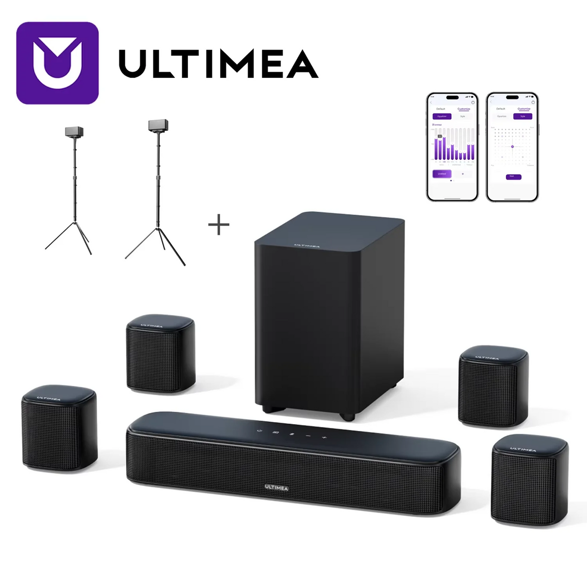 ULTIMEA Barra de Sonido 7.1 para TV con Sonido Surround Virtual, Sistema de Cine en Casa para TV, Control por App