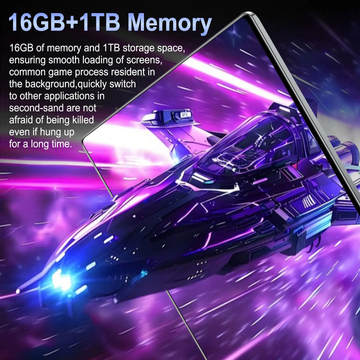 Tablet moderna de alto rendimiento para Android de 13 pulgadas, chip de 14 núcleos de alta velocidad, 16 GB de RAM para evitar la saturación de memoria. Batería de 20000 mAh con larga duración en espera, 5G + WiFi estable
