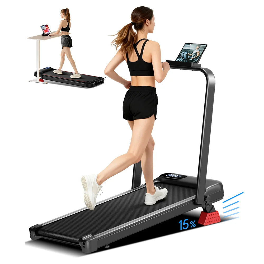 Caminadora Plegable ROBORE P9/U18F para el Hogar, 14KM/H con Sensor de Frecuencia Cardíaca, Motor sin Escobillas de 3.0HP/2.5HP, Capacidad de Peso de 136kg, Bajo Nivel de Ruido, para Hogar y Oficina
