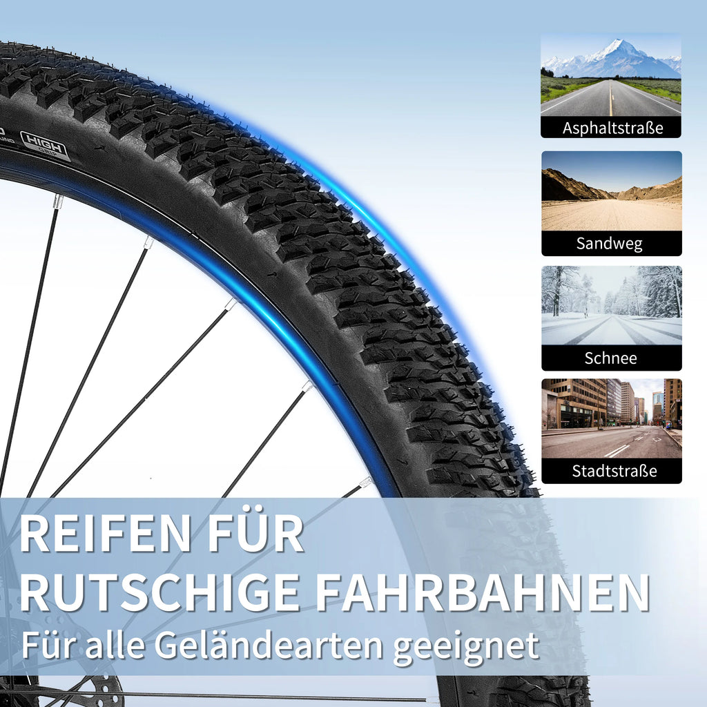 Bicicleta de montaña Vankel de 29 pulgadas para adultos, bicicleta de 21 velocidades con sistema de cambios, freno de disco trasero, regalo de bicicleta para mujeres y hombres que viajan al trabajo