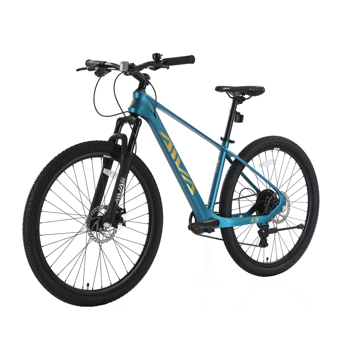 Bicicleta de montaña AIVA MT275FS de 27.5 pulgadas con suspensión delantera, 8 velocidades, bicicleta para adultos, cuadro de aleación de magnesio ligero, horquilla de suspensión, frenos de disco delanteros y traseros