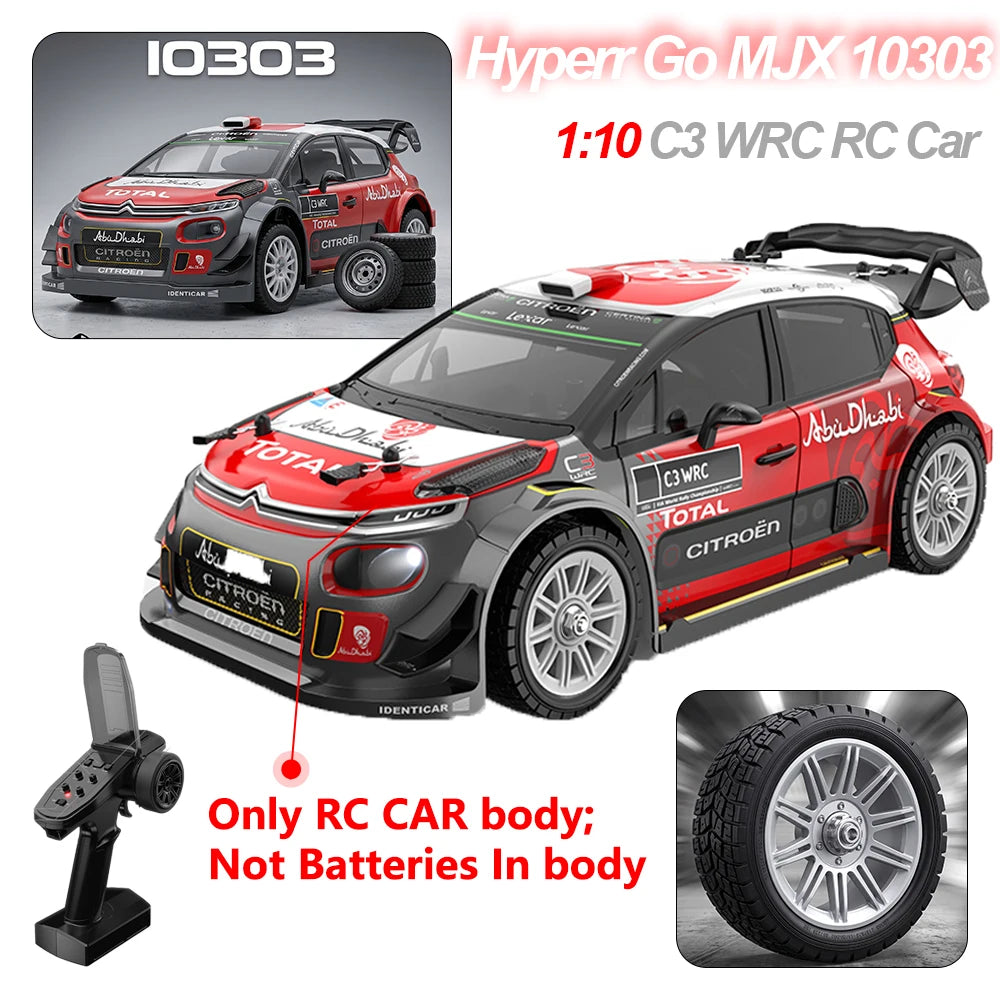 Hyperr Go MJX 10303 1/10 Coche de Control Remoto con Motor sin Escobillas 2S 47KM/H de Alta Velocidad para Derrapes, Juguete 4WD para Derrapes y Escalada, Vehículo de Control Remoto 3S 70KM/H