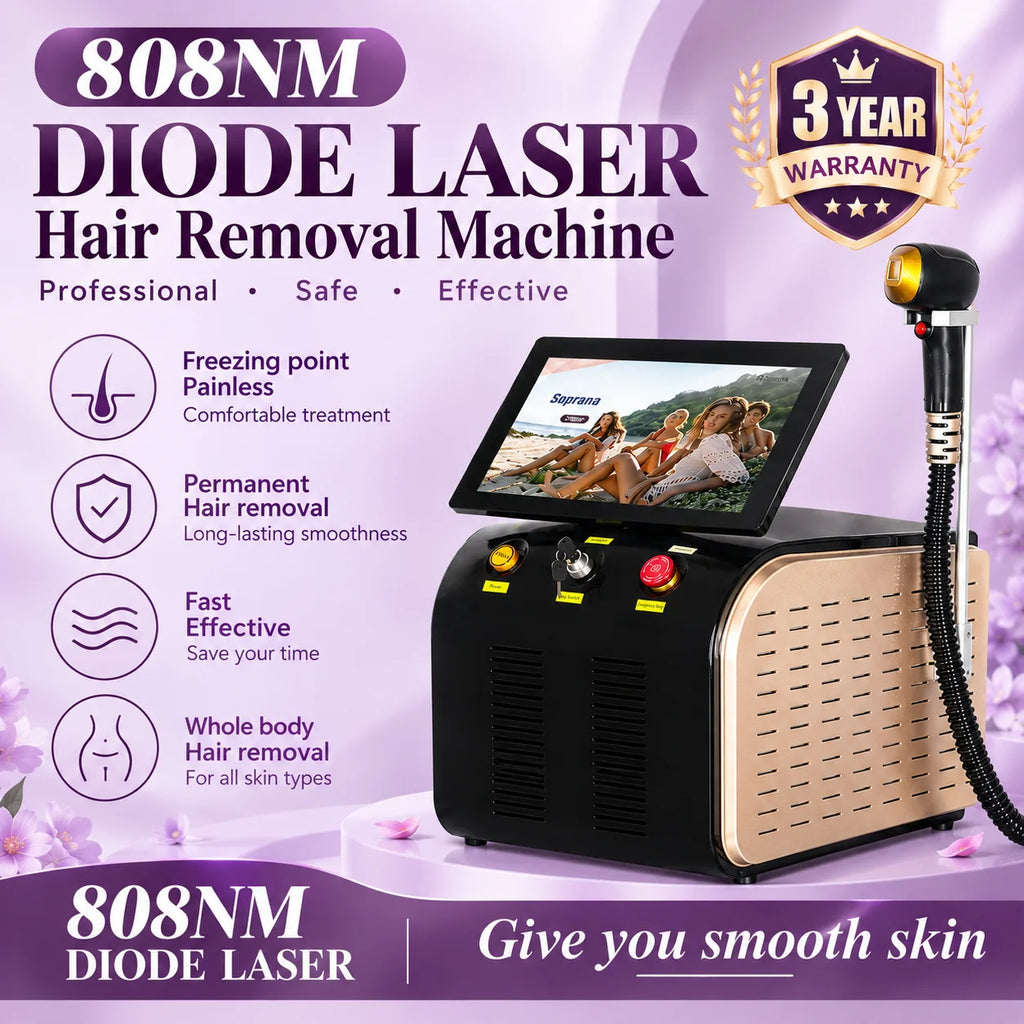 Depiladora láser de diodo profesional Ice Platinum de 6000 W, máquina para la depilación permanente, equipo para el tratamiento del vello en todo el cuerpo.