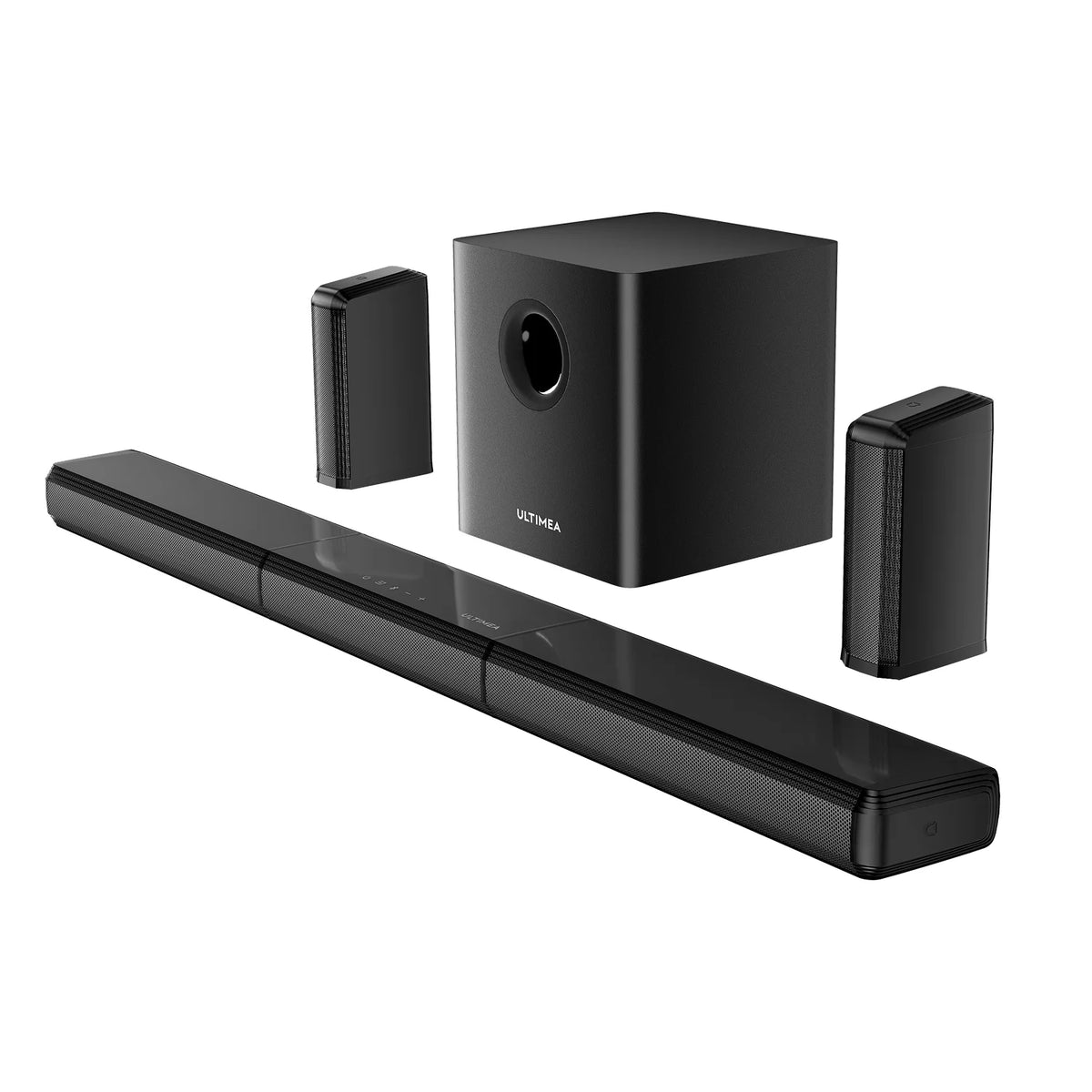 Barra de Sonido ULTIMEA de 7.1 Canales para TV Inteligente, Sistema de Sonido Envolvente con Subwoofer, Control por Aplicación, Iluminación RGB, Barra de Sonido Desmontable 3 en 1