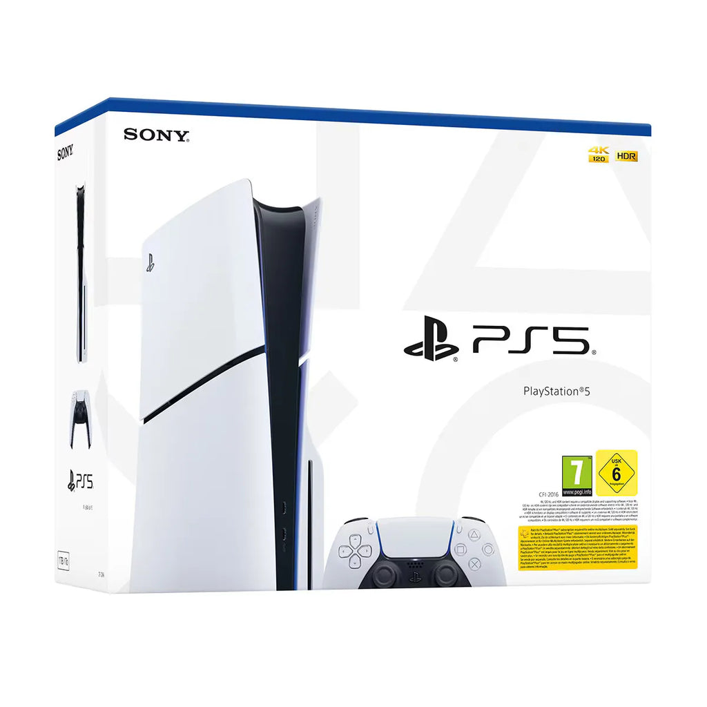 Ps5 Slim White Edition Console (1Tb) – E Chassis – Version with Reader – 1 Dualsense Controller