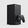 Consola Xbox Series X negra con controlador inalámbrico