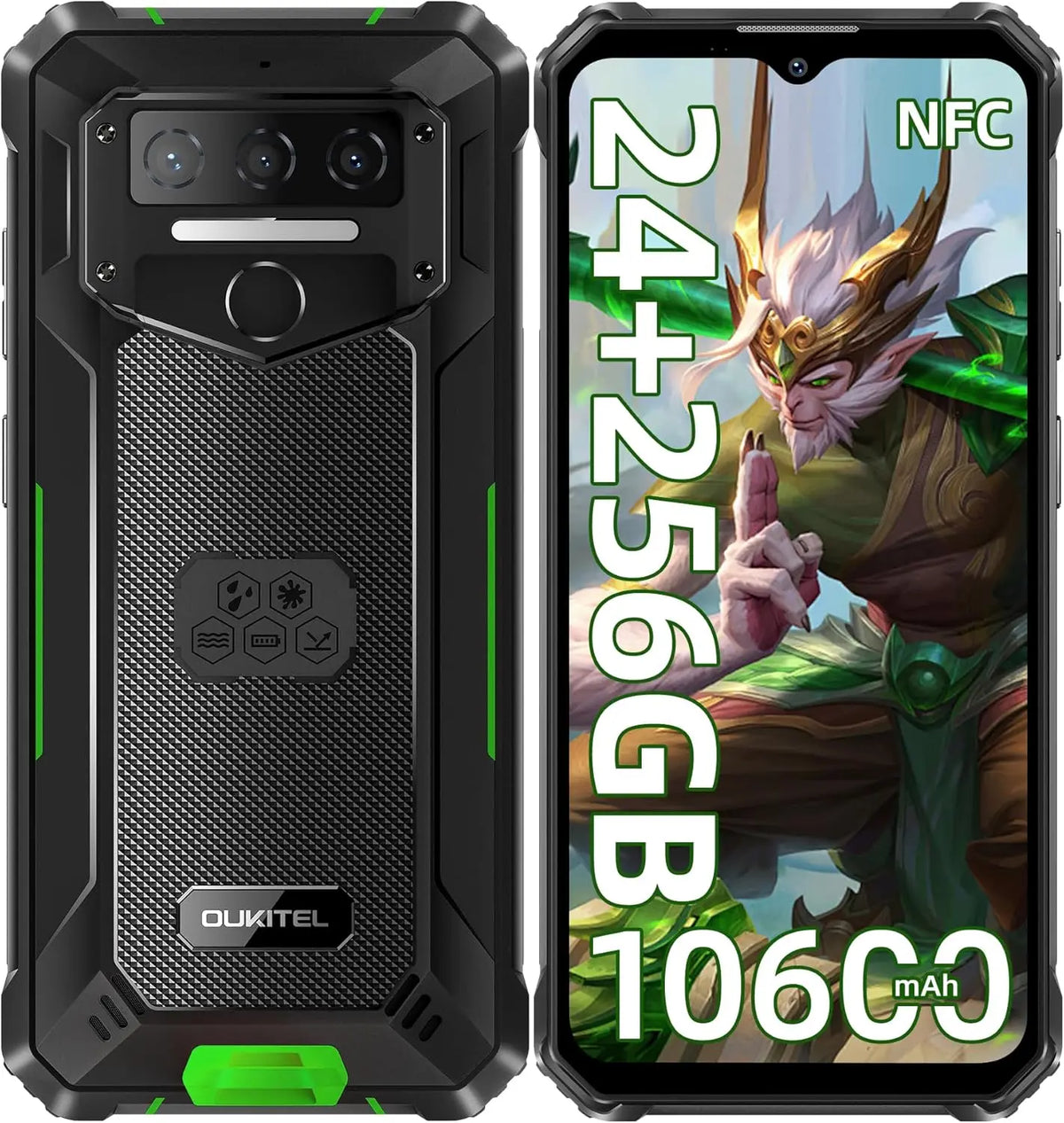 Teléfono resistente OUKITEL WP23 Plus desbloqueado, 256 GB/TF 1 TB ROM, batería de 10600 mAh, pantalla de 6,52'', smartphone resistente