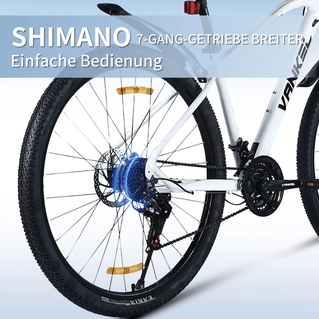 Bicicleta de montaña Vankel de 29 pulgadas para adultos, bicicleta de 21 velocidades con sistema de cambios, freno de disco trasero, regalo de bicicleta para mujeres y hombres que viajan al trabajo