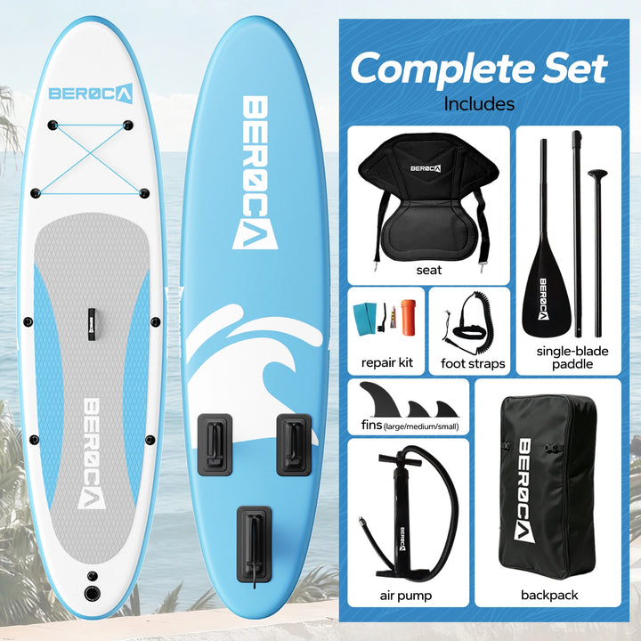 Tabla de paddle surf inflable, 320 x 80 cm, capacidad de carga de 160 kg, plegable, para practicar paddle surf de pie, con superficie antideslizante e impermeable, ideal para adultos y para dos personas, para practicar deport