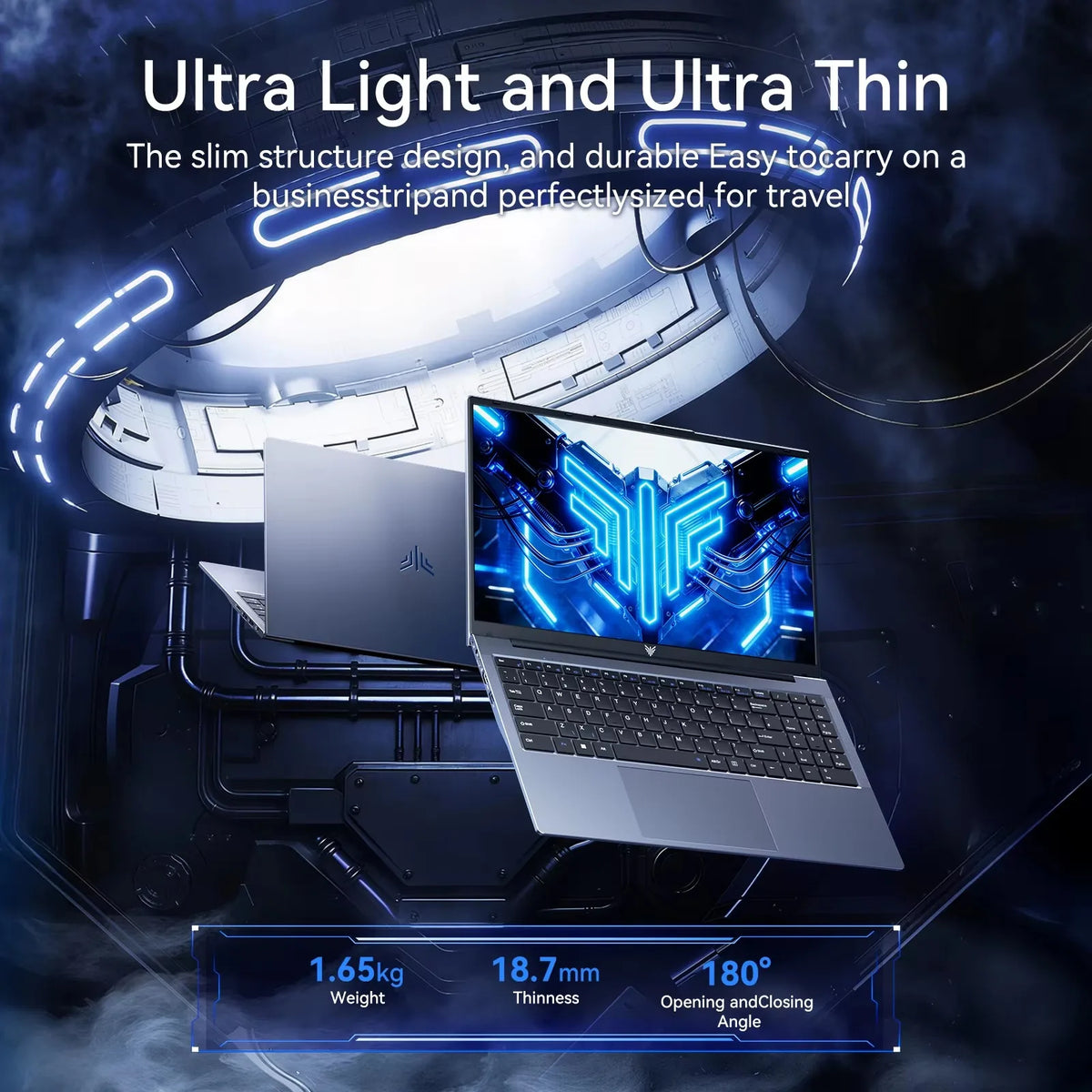 KAMRUI LX15PRO, portátil con procesador Intel Core 3 304, 12 GB de RAM, 256 GB de ROM, batería de 4800 mAh, 4,3 GHz, WIFI 6, Bluetooth 5.2, ordenador para juegos, diseño ergonómico para uso en la oficina y el hogar.