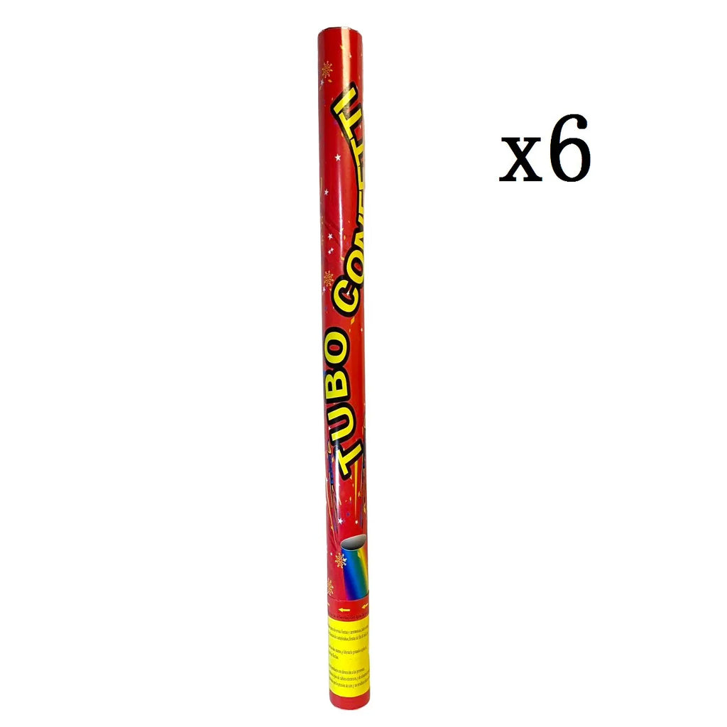 Maxia Market Cañón de confeti Tubo Confetti para fiesta celebraciones multicolor metal metalico 27 - 77 cm