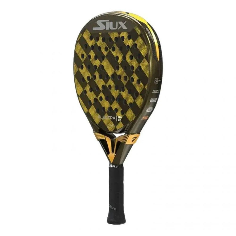 Pala de pádel Siux Electra ST4 Pro Stupa - Para jugadores avanzados, tacto medio-duro, carbono 15K.