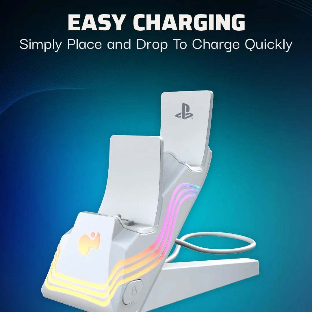 Cargador Dual Afterglow Wave Blanco para Playstation 5