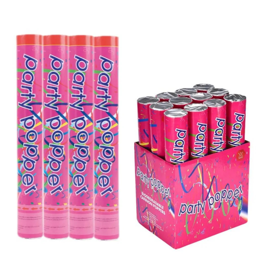 X-Pack de 6/12 Cañones de Confeti Multicolor para Fiestas, Lanzador Manual de Serpentinas y Confetti de Colores para Cumpleaños, Bodas, Fiestas y Celebraciones, Efecto Decorativo Elegante y Sorprendente, Varias Medidas Disp