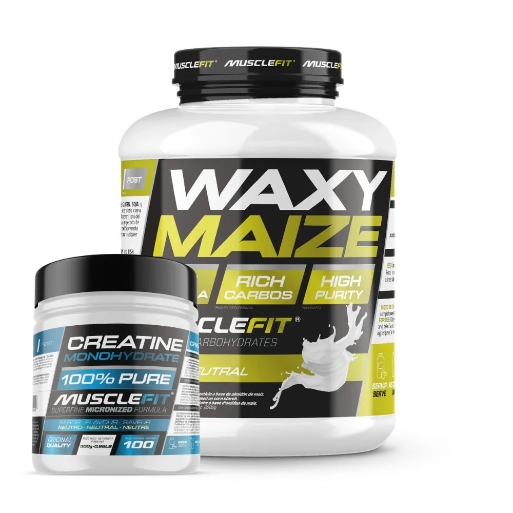 Pack Intra-Entreno Waxy Waize 2kg (varios sabores) + Creatina 300g (neutra) - Musclefit│MUSCLEVIP