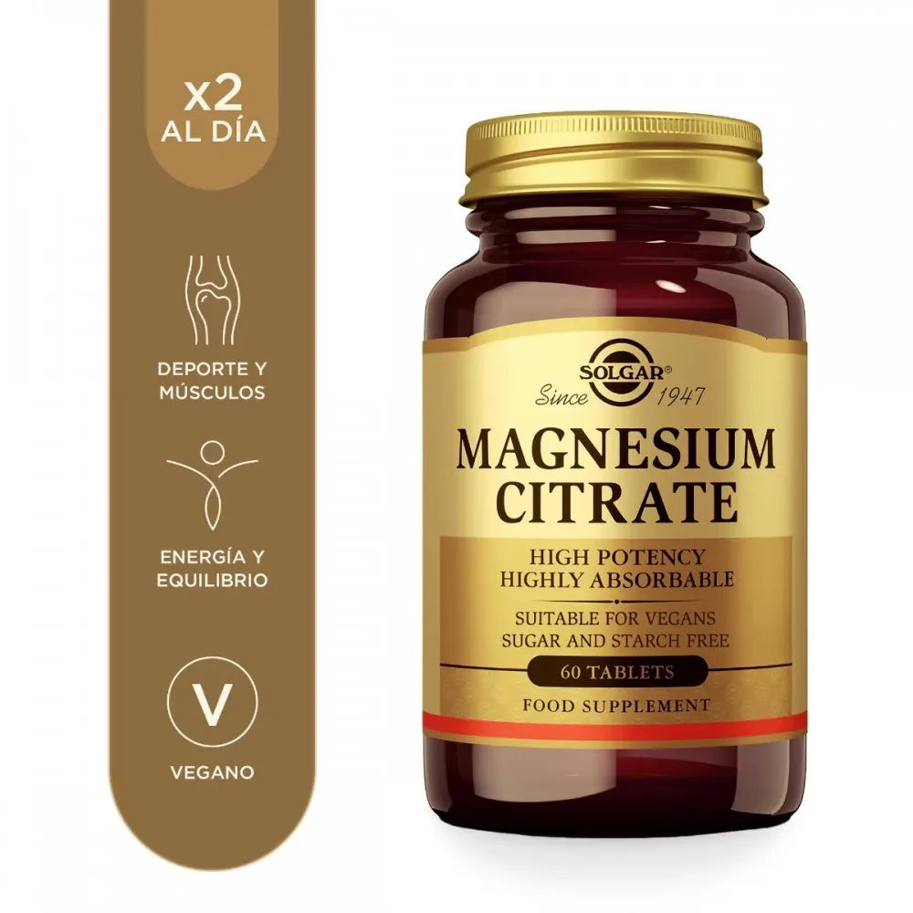 Citrato de Magnesio 200mg (60 ó 120 Comprimidos) de Solgar