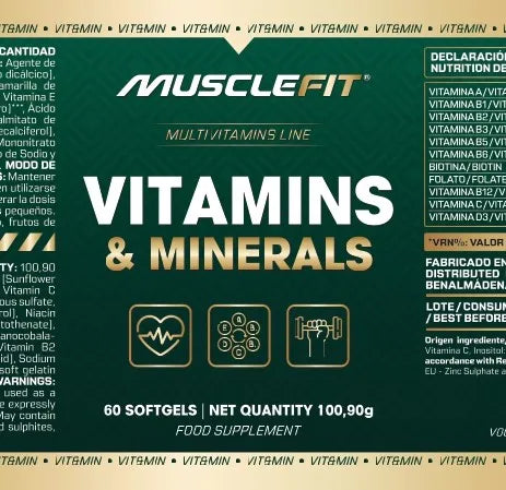 Multivitaminas - MuscleFit │60 cápsulas│Vitaminas y Minerales