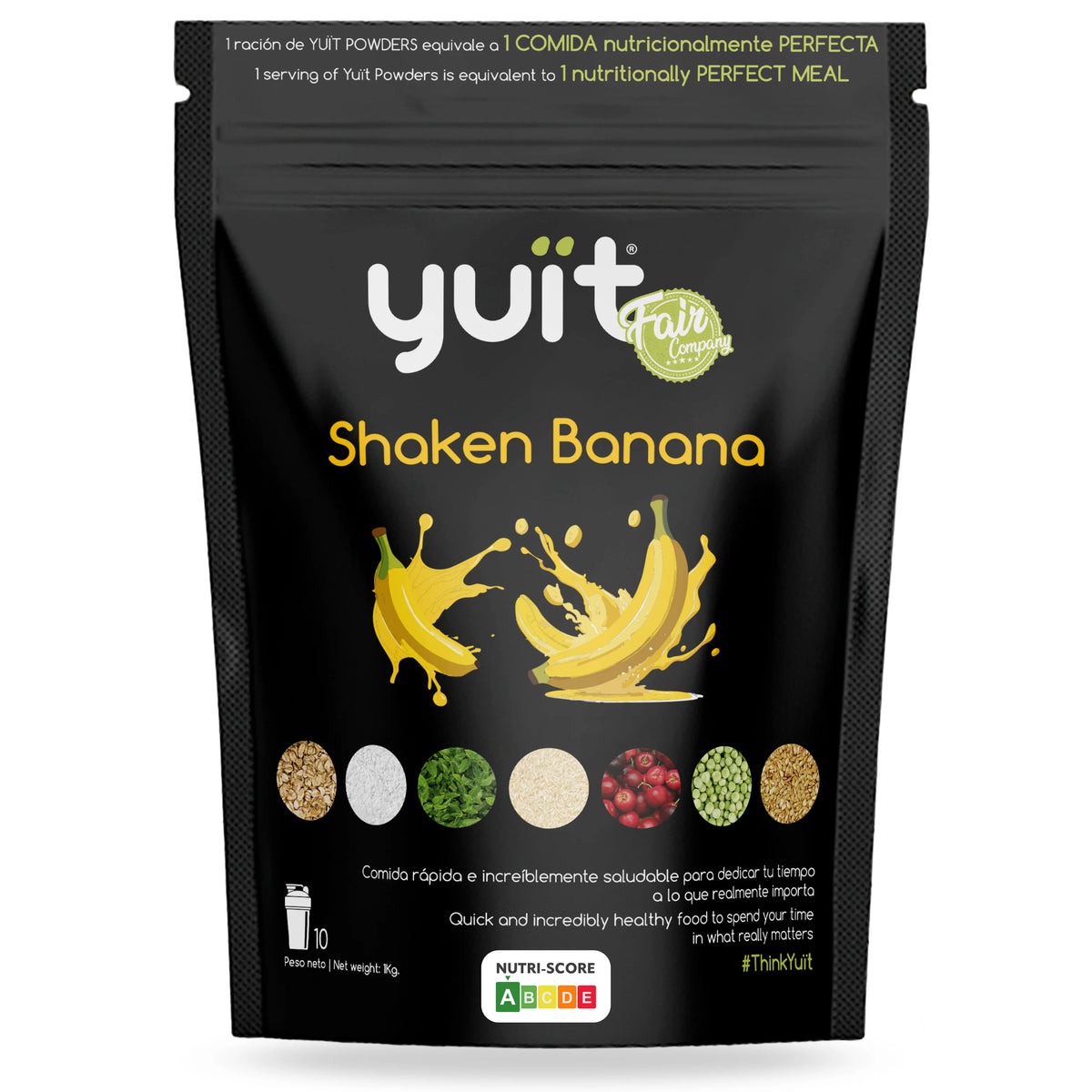 YUÏT - Batidos Sustitutivos de Comida con 31 vitaminas y Minerales + Probióticos - Batido Proteina - Comida Real y Natural - Batido dietético saciante con 35gr de proteínas