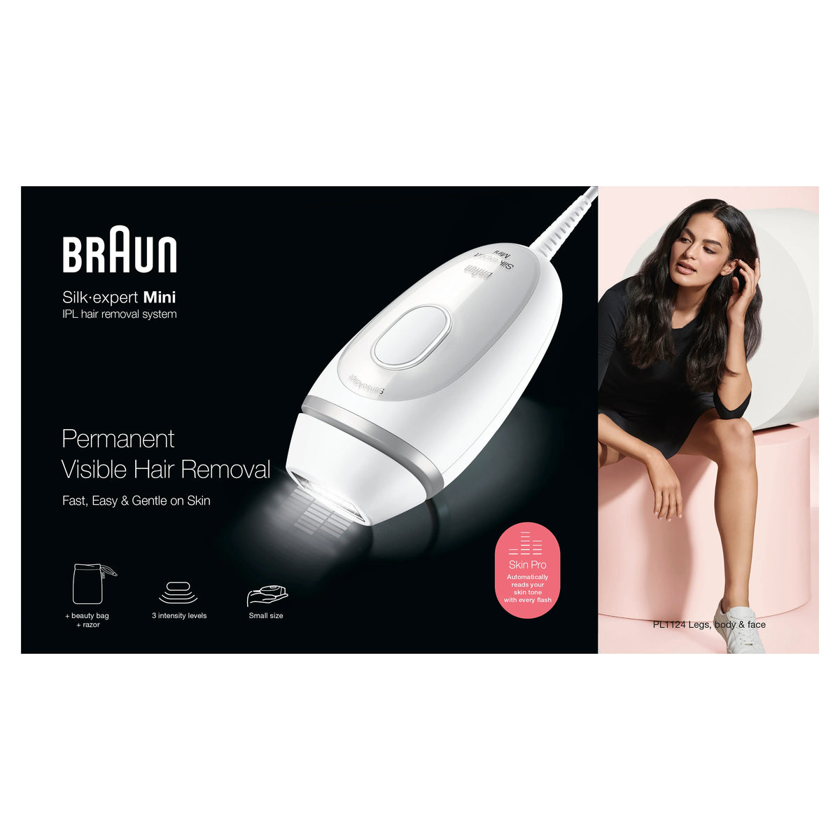Braun Luz Pulsada Silk-Expert Mini Depiladora IPL, Alternativa a Depiladora Laser, Reducción Del Vello En Casa, Con Funda De Viaje, Tamaño Compacto, Fácil, Segura Y Eficiente. Producto Europeo con Garantía Oficial.