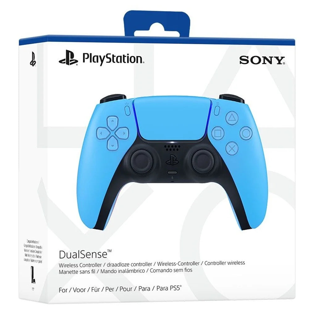 Mando DualSense Starlight Blue para PS5, PC y Mac con respuesta háptica, gatillos adaptativos y micrófono integrado - Accesorio oficial de Sony PlayStation