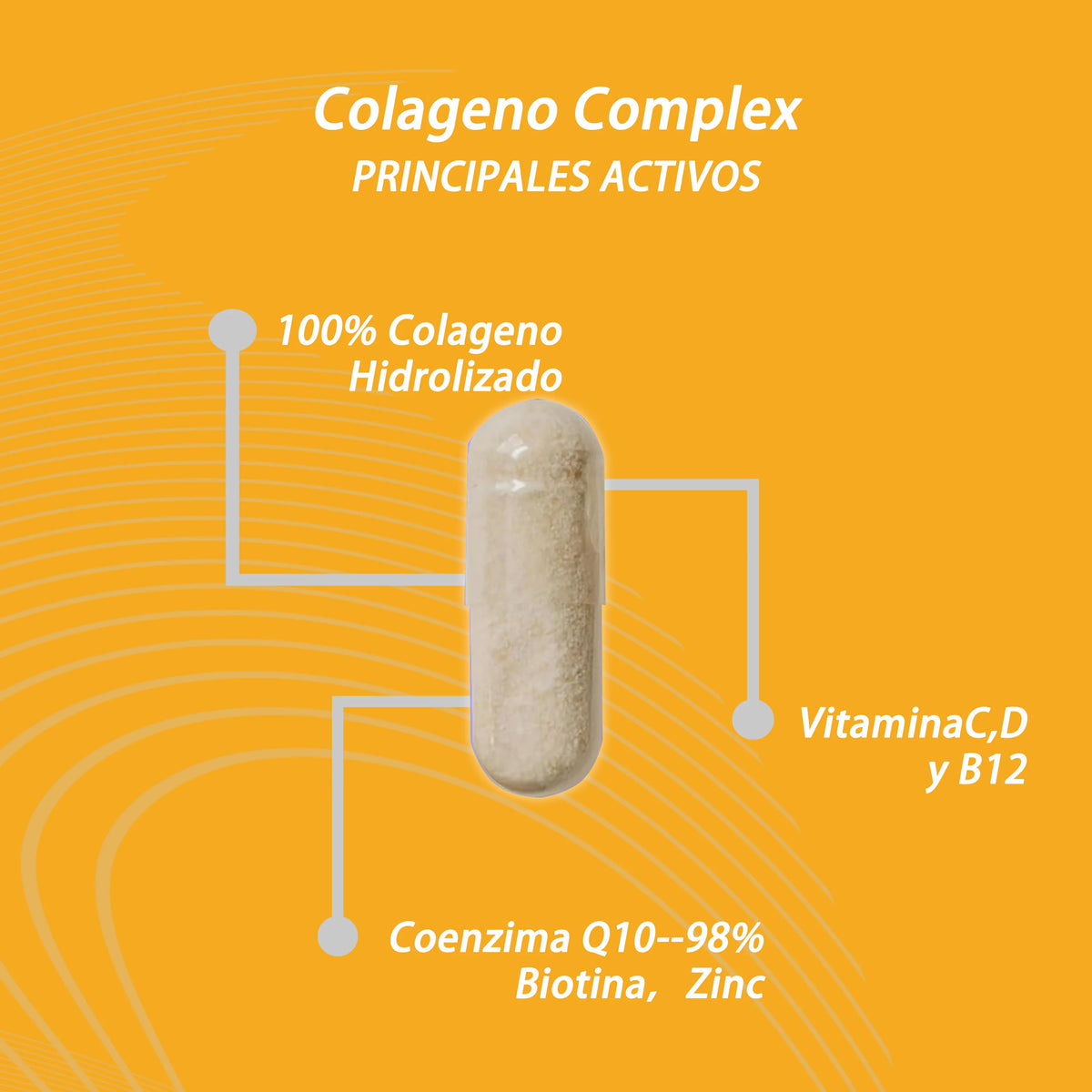 PRIMAL ASSAULT | Colágeno Ácido Hialurónico - Hidrolizado + Biotina + Q10 - Piel Cartílago - Vit C D B12 y Zinc - Collagen Complex - 60 Cápsulas