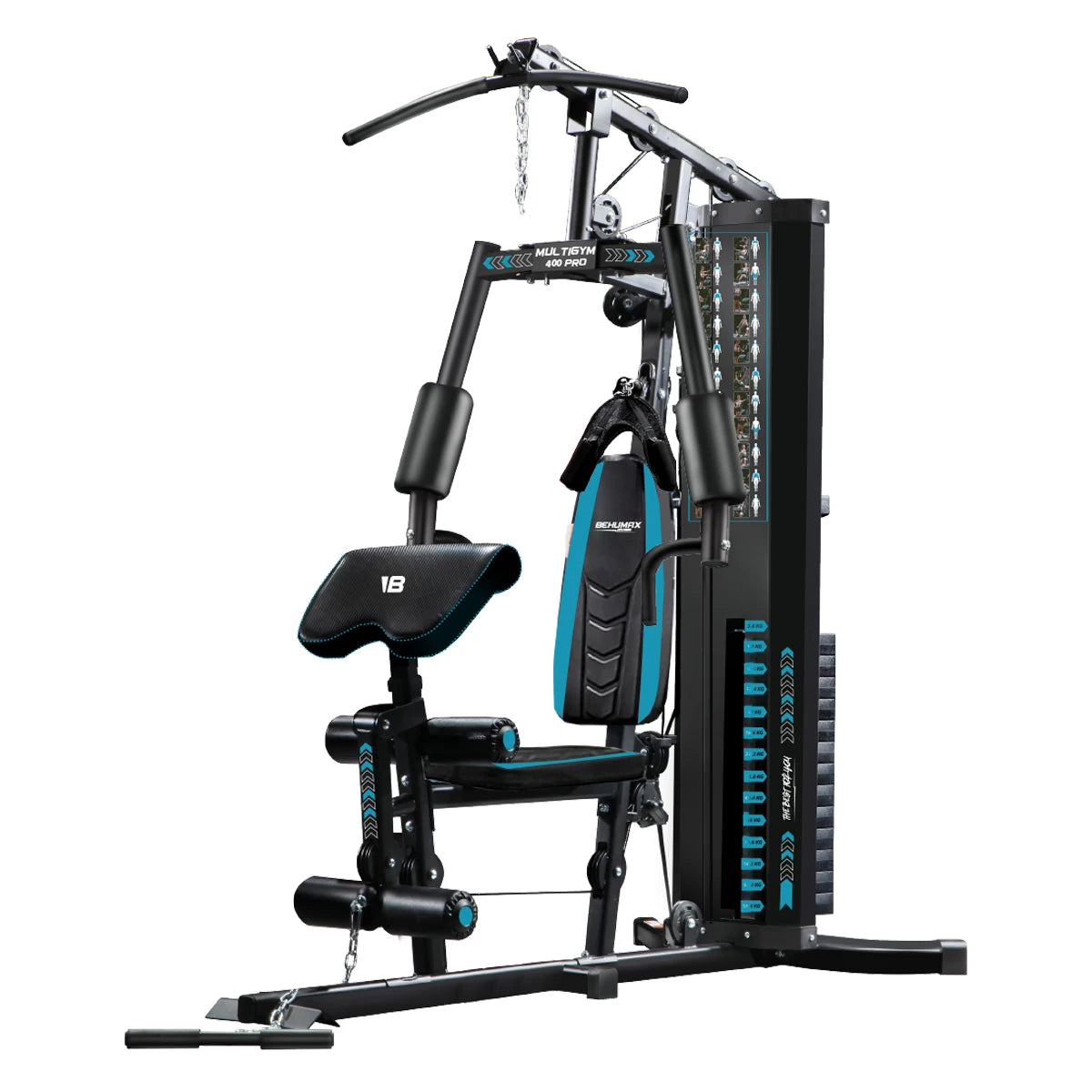 BEHUMAX - Máquina multifunción Multigym 400 PRO 63.4 kg de peso para entrenamiento completo en casa estructura acero
