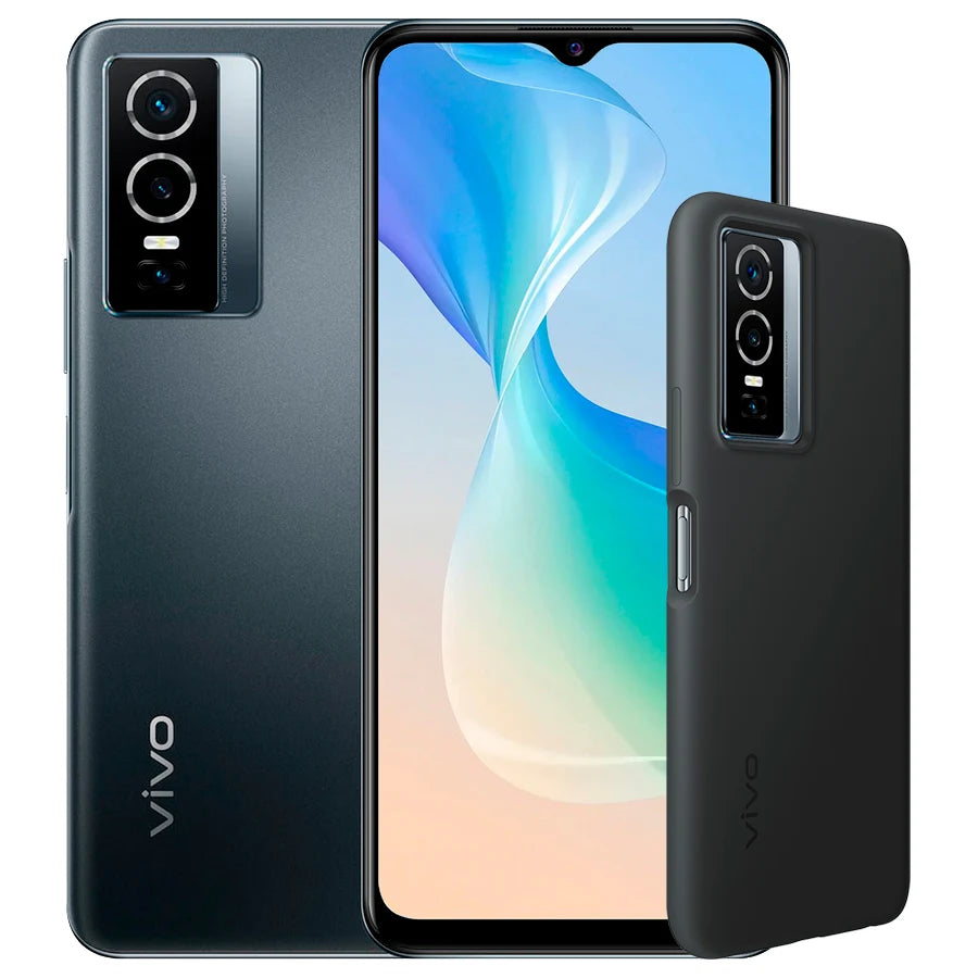 Smartphone VIVO Y76 5G con 8GB de RAM y 256GB de almacenamiento, pantalla FHD+ de 6.58", cámara principal de 50MP, batería de 4100mAh y carga rápida de 44W, Dual SIM, Android, NFC, ideal para una conectividad y un rendimiento impecables.