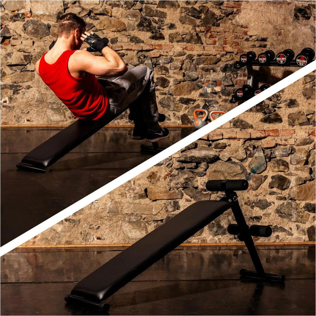 Gorilla Sports Banco de Entrenamiento Abdominal Negro