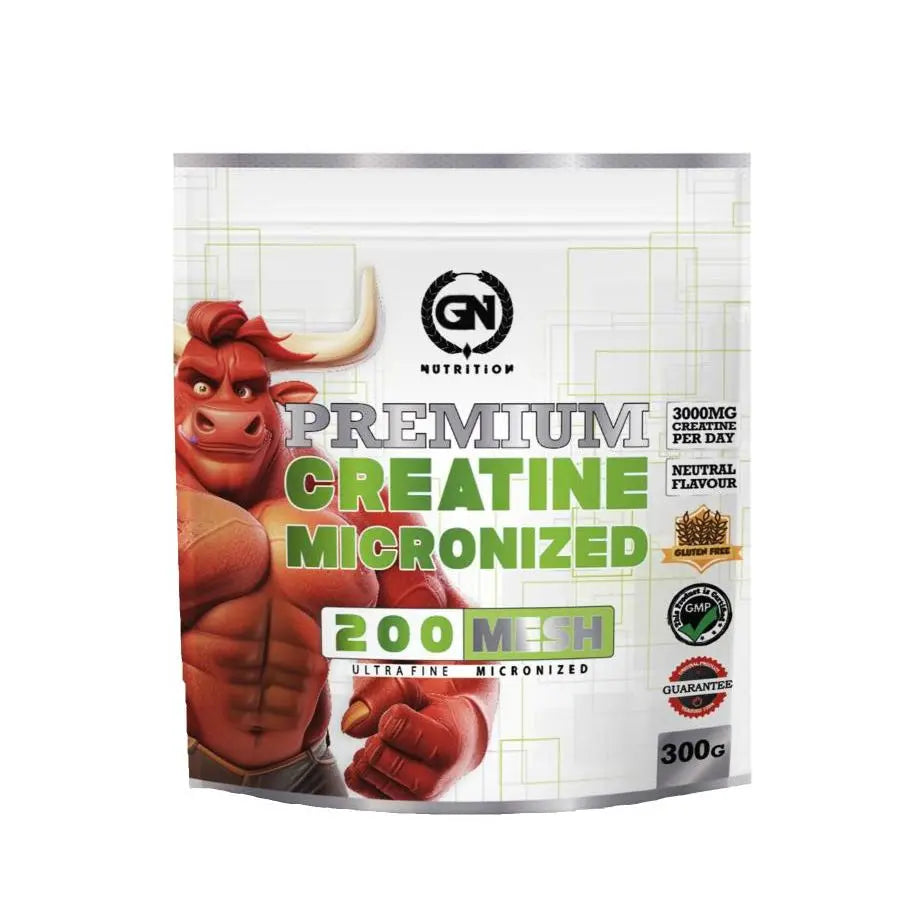Creatina Monohidrato 100%  Micronizada 300g Sabor Neutro - GN Nutrition. Aumenta la energía física y el rendimiento muscular.