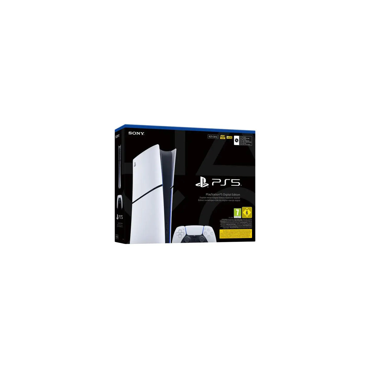 PlayStation 5 Slim Digital Chasis E 825GB offers a compact design with 825GB SSD for ultra-fast loading, immersive 4K gaming, and advanced features like ray tracing and 3D audio, perfect for retro games console enthusiasts.