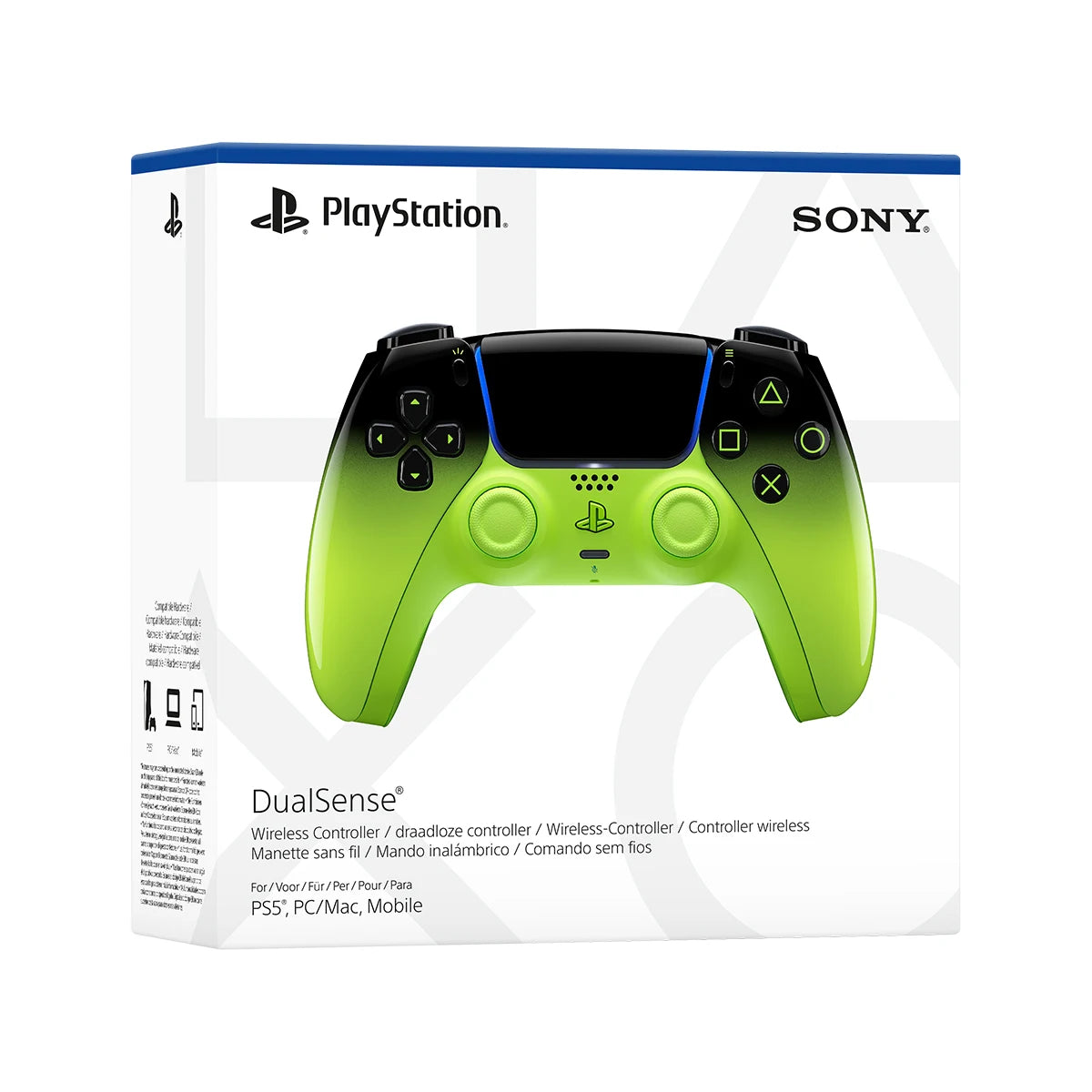 DualSense Remix Green Controller - PS5 gamepad with built-in microphone, speaker, adaptive triggers, dynamic vibration, and multi-device connectivity, perfect for enhanced gaming experience and PS5 accessories.