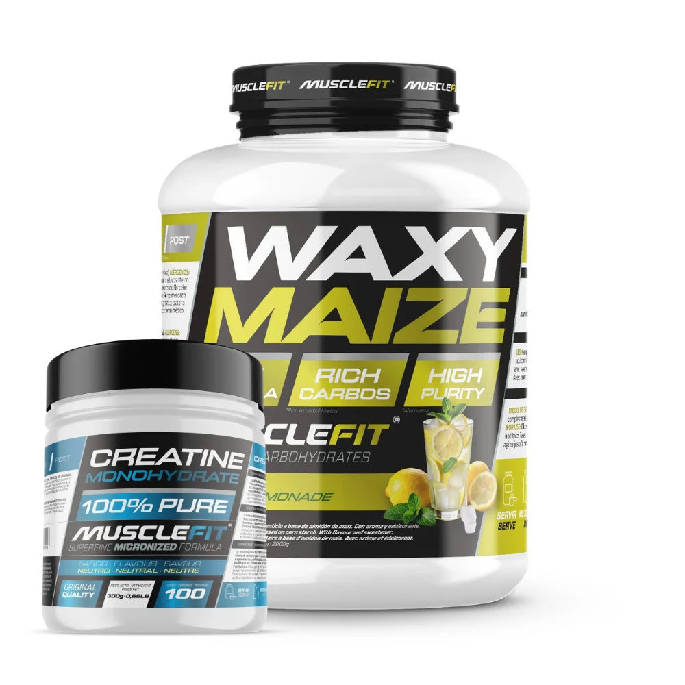Pack Intra-Entreno Waxy Waize 2kg (varios sabores) + Creatina 300g (neutra) - Musclefit│MUSCLEVIP
