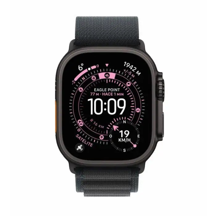 Apple Watch Ultra 3 de 49 mm (grande) en titanio negro: reloj inteligente con pantalla de 1'', GPS, monitor de frecuencia cardíaca, despertador, compatible con iOS y watchOS, con certificación CE para hombres y mujeres, resistente al agua y duradero.