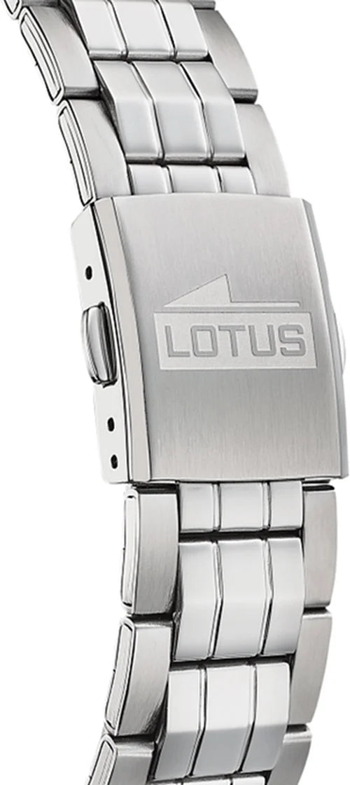 Reloj Lotus 18670/3 Classics para hombre de acero con esfera azul, sumergible 100m, diámetro de 42mm, elegante reloj de cuarzo con indicador de fecha y correa de acero inoxidable.