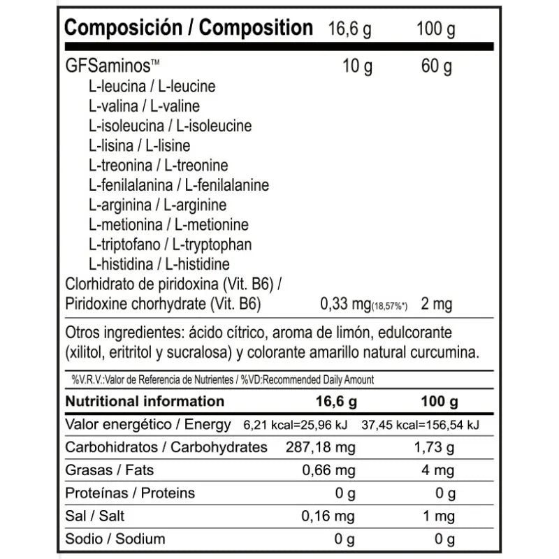 Vitobest GFS Aminos 500 gramos - Matriz de Aminoácidos Esenciales de Patrón Maestro - Máxima Utilización Neta de Nitrógeno (99% NNU) - Absorción Ultra-Rápida
