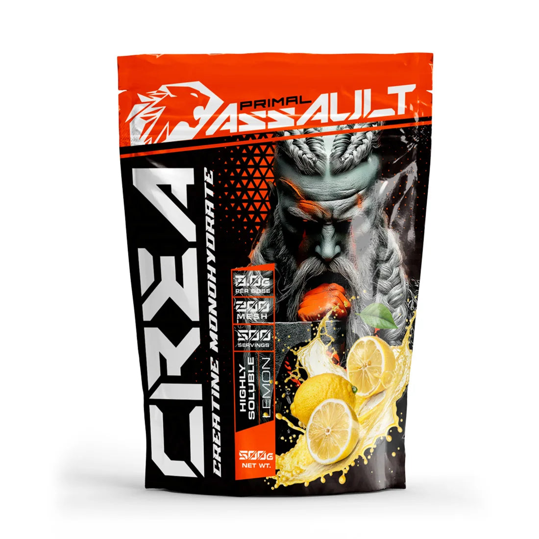 asalto |   Creatina en Polvo 500g Sabor LIMÓN/NEUTRO/PILOPATA |   100% Monohidrato de Creatina Micronizada |   No incluye dosificador |   Sin Añadidos y Libre de Contaminantes |   Sin OGM, Vegano, Sin Glúten