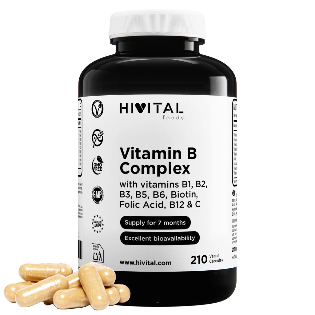 Vitamina B Complex | 210 cápsulas veganas. Hivital
