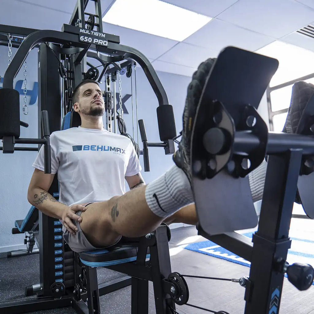 BEHUMAX - Máquina multifunción Multigym 650 PRO estación de musculación con 13 funciones y prensa de piernas para gimnasio en casa