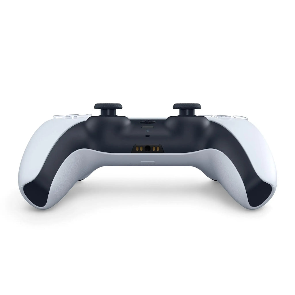 Mando inalámbrico DualSense para PS5, color blanco, con respuesta háptica, gatillos adaptativos, sensor de movimiento y micrófono integrado para una experiencia de juego inmersiva. Compatible con la consola PS5.