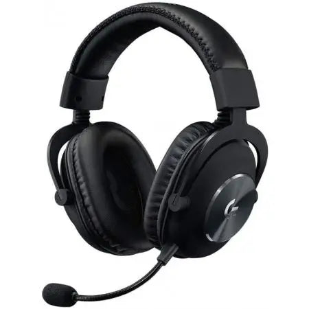 Logitech G PRO X Gaming Wired Headphones with Blue VO!CE mic technology, 50mm PRO-G drivers, durable steel and aluminum build, and 7.1 surround sound for ultimate gaming experience.