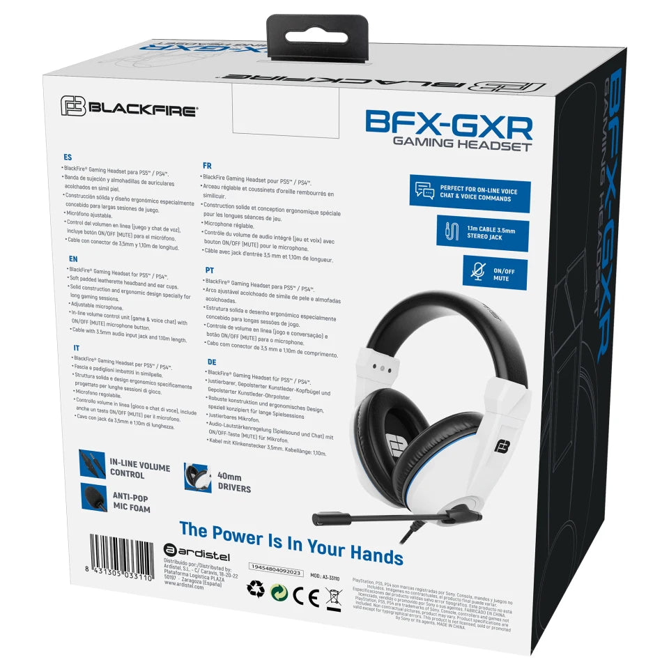 Auriculares estéreo con cable para juegos Blackfire BFX-GXR para PS5 y PS4