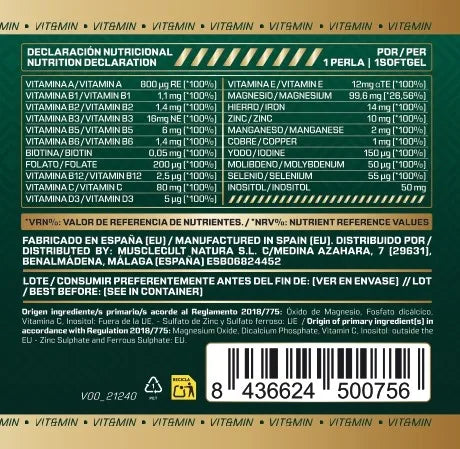Multivitaminas - MuscleFit │60 cápsulas│Vitaminas y Minerales