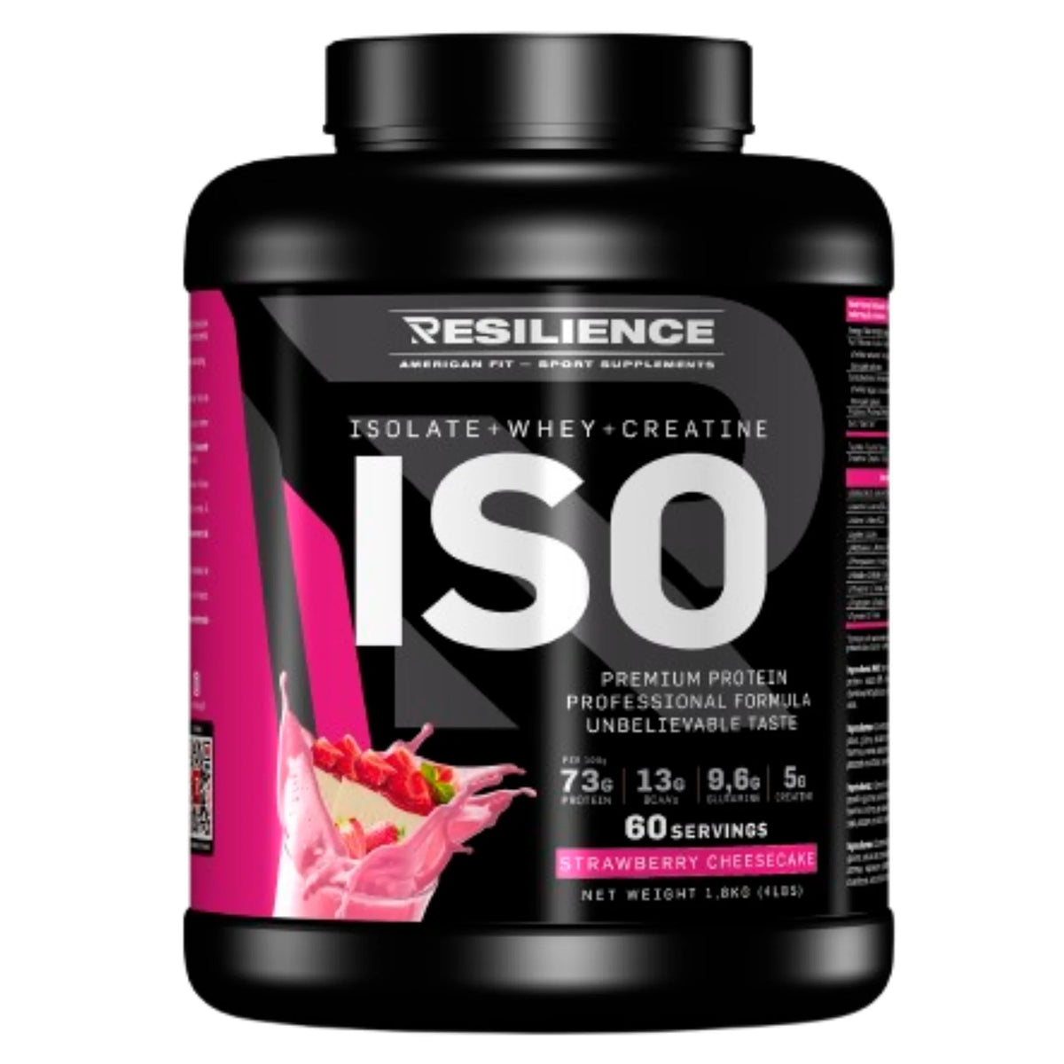 Resilience- Proteina Whey con Creatina - Proteína Con BCAA y GLUTAMINA - para Fuerza, Volumen y Recuperación Vainilla Coockie 1.8 KG